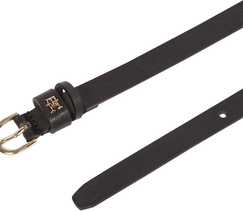 Tommy Hilfiger Donna Cintura Essential Effortless 1,5 cm Stretta, Nero (Black), 85 cm