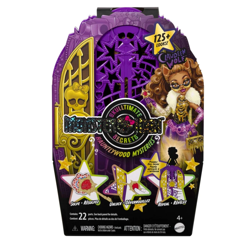 Monster High Segreti da Brivido - Clawdeen Wolf I Misteri di Hauntlywood, bambola con abiti, guardaroba e 19 accessori glamour a sorpresa inclusi, giocattolo per bambini, 4+ anni, JBG80