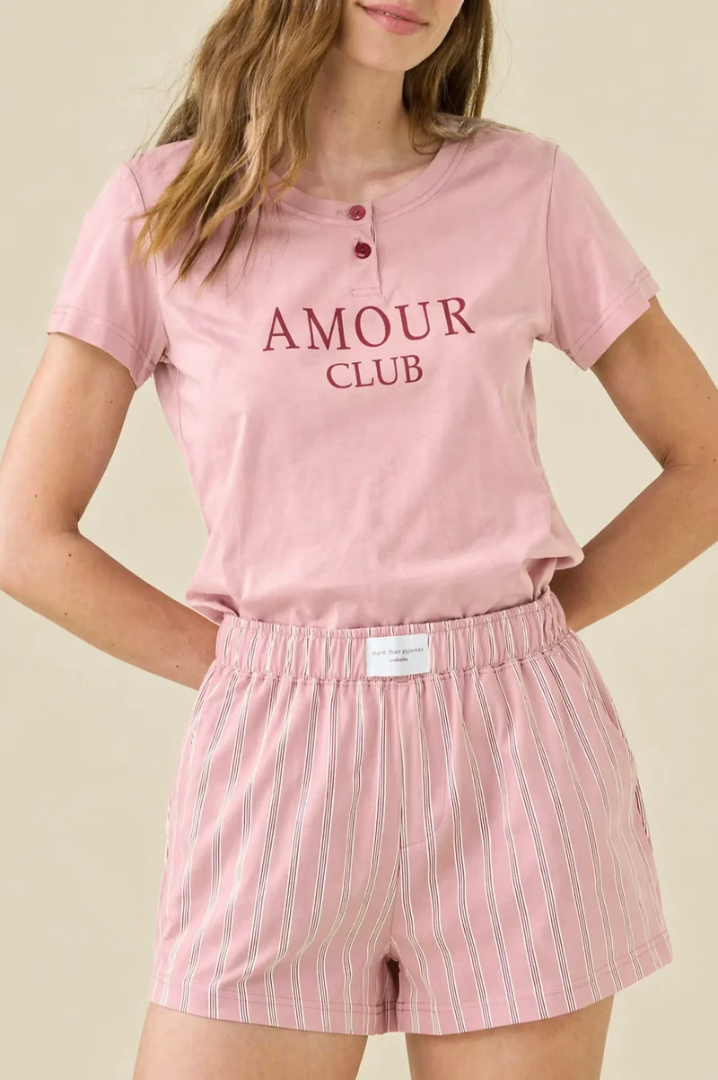 Pigiama Donna Corto Cotone AMOUR CLUB