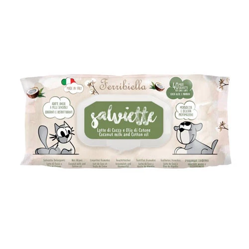 Ferribiella Salviette Detergenti Latte di Cocco e Olio di Cotone