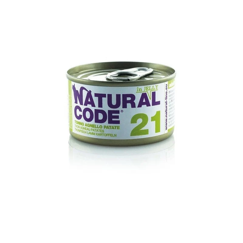 Natural Code Gatto 21 Tonno Agnello e Patate in jelly 85g Alimento Umido
