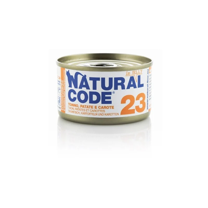 Natural Code Gatto 23 Tonno Patate e Carote in jelly 85g Alimento Umido