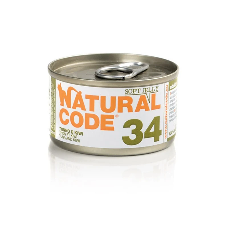 Natural Code Gatto 34 Tonno e Kiwi Soft jelly 85g Alimento Umido Scatoletta