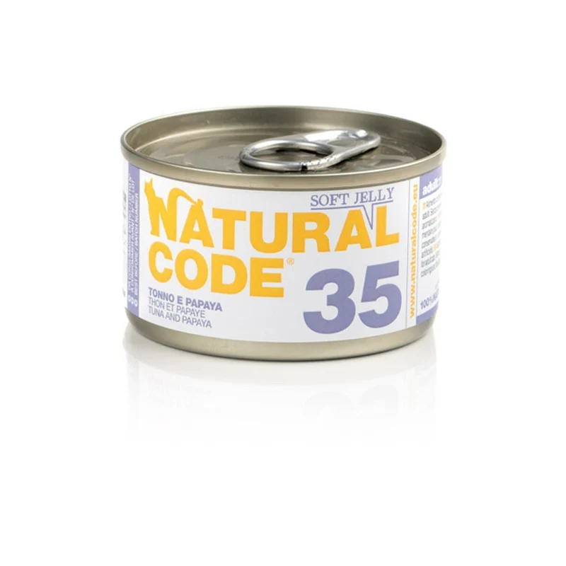 Natural Code Gatto 35 Tonno e Papaya Soft jelly 85g Alimento Umido Scatoletta