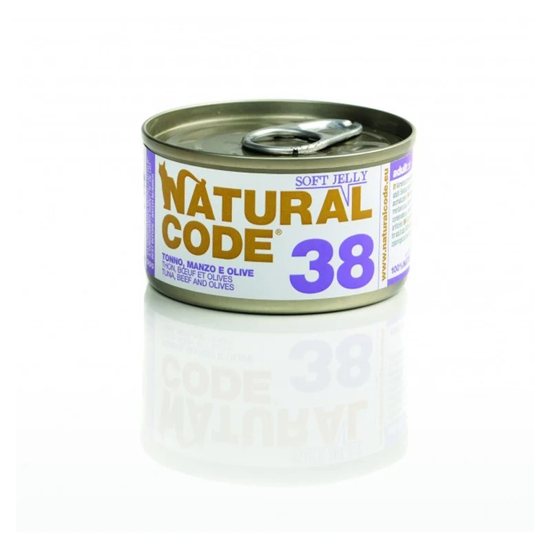 Natural Code Gatto 38 Tonno Manzo e Olive Soft jelly 85g Alimento Umido
