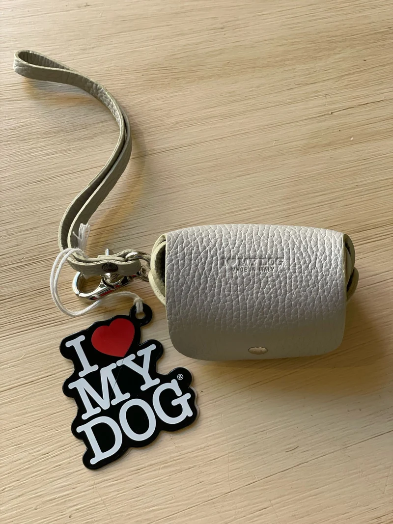 Porta Sacchetti in Pelle - I Love My Dog