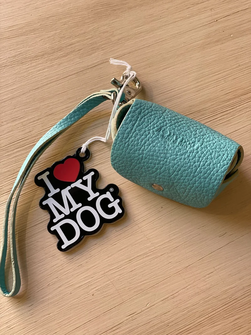 Porta Sacchetti in Pelle - I Love My Dog