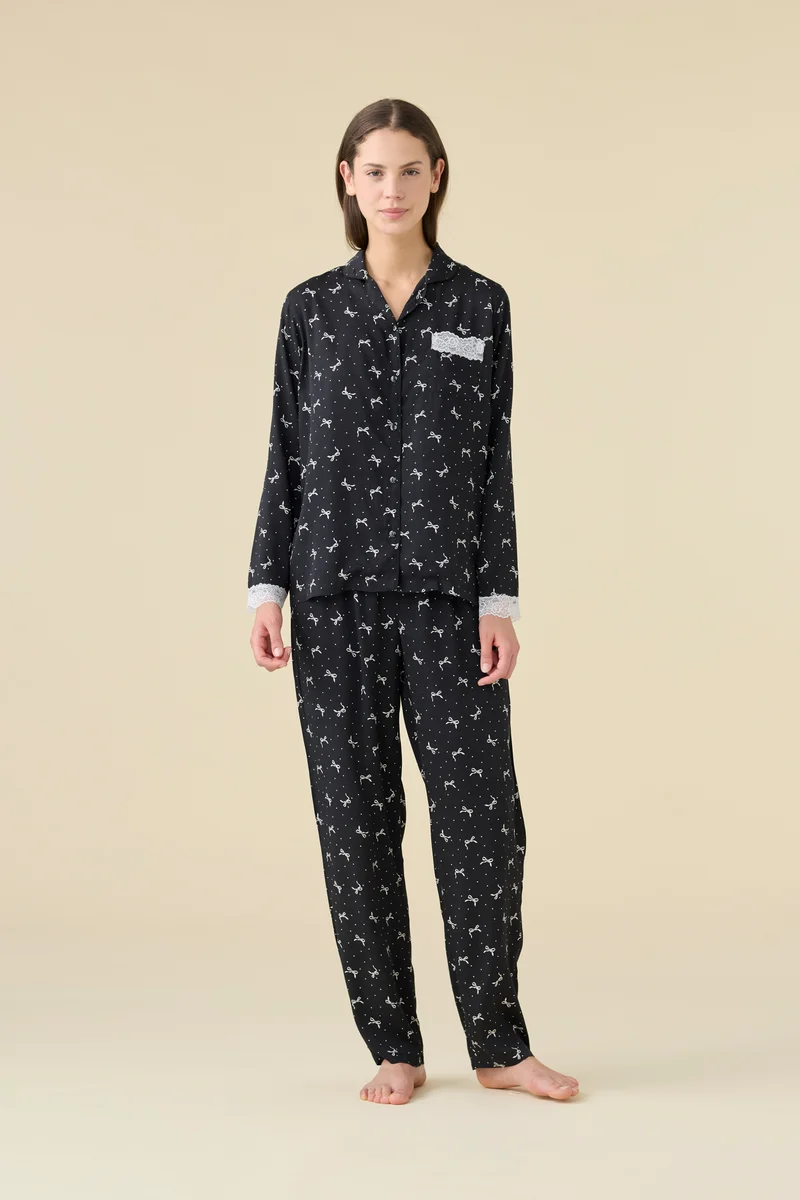 Pigiama Donna Lungo Aperto Flakes