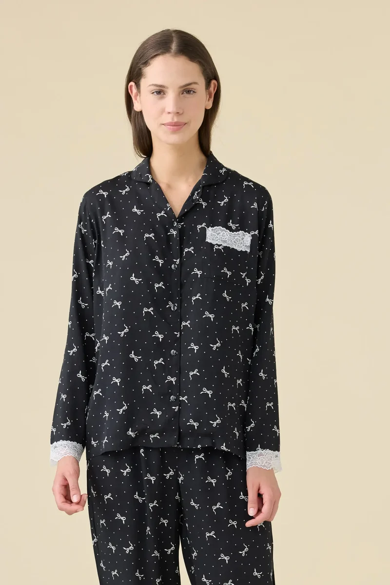 Pigiama Donna Lungo Aperto Flakes