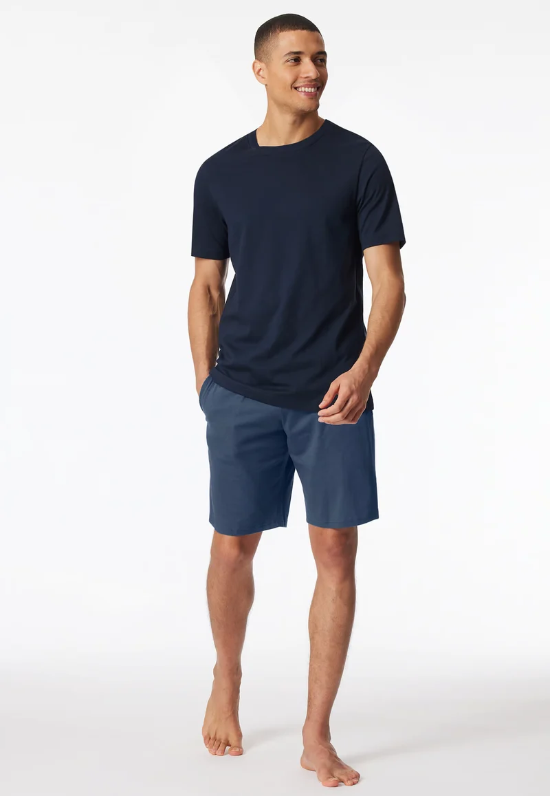 Maglietta Manica Corta Uomo Cotone Blu Notte
