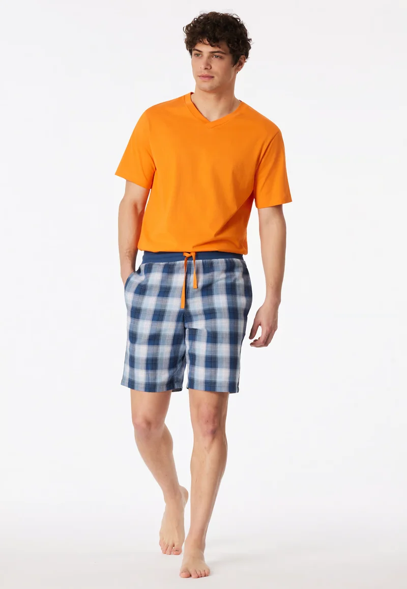 Pantaloncini Corti Uomo Cotone Quadretti Denim