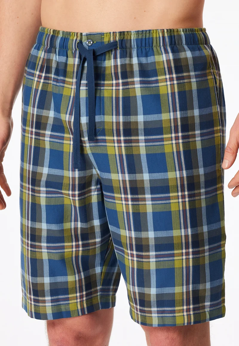 Pantaloncini Corti Uomo Cotone Quadretti Verde