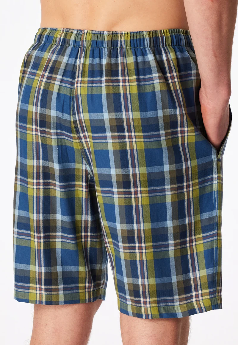 Pantaloncini Corti Uomo Cotone Quadretti Verde