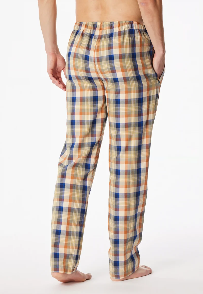 Pantaloni Uomo Cotone Quadretti Beige