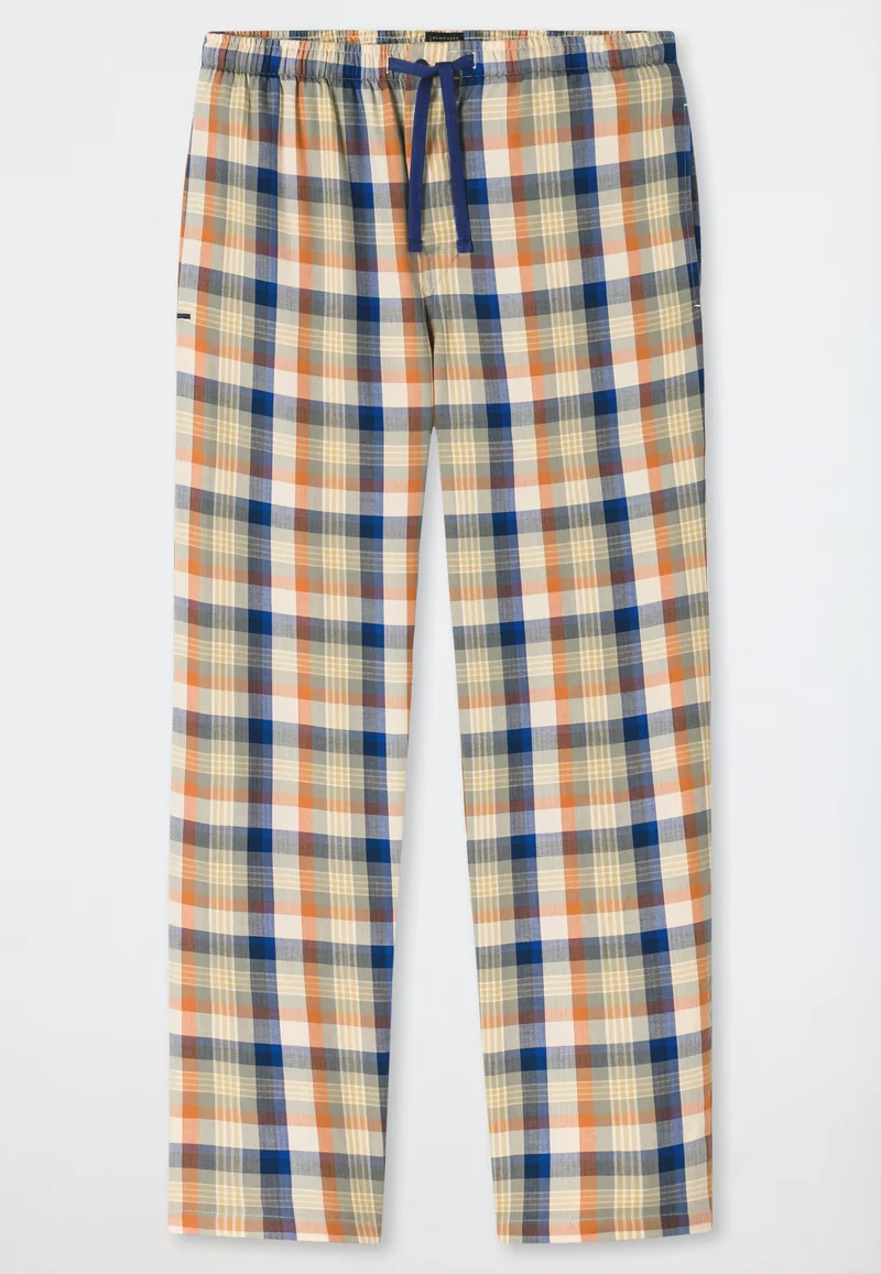 Pantaloni Uomo Cotone Quadretti Beige