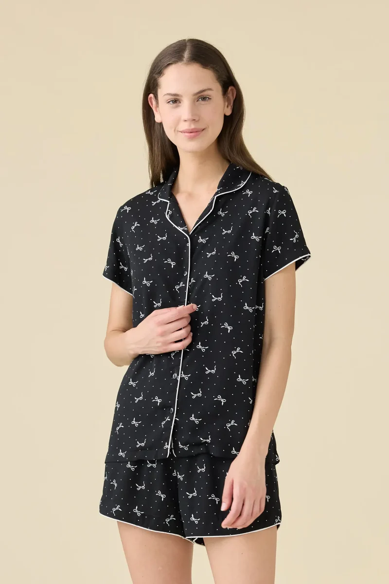Pigiama Donna Corto Aperto Flakes