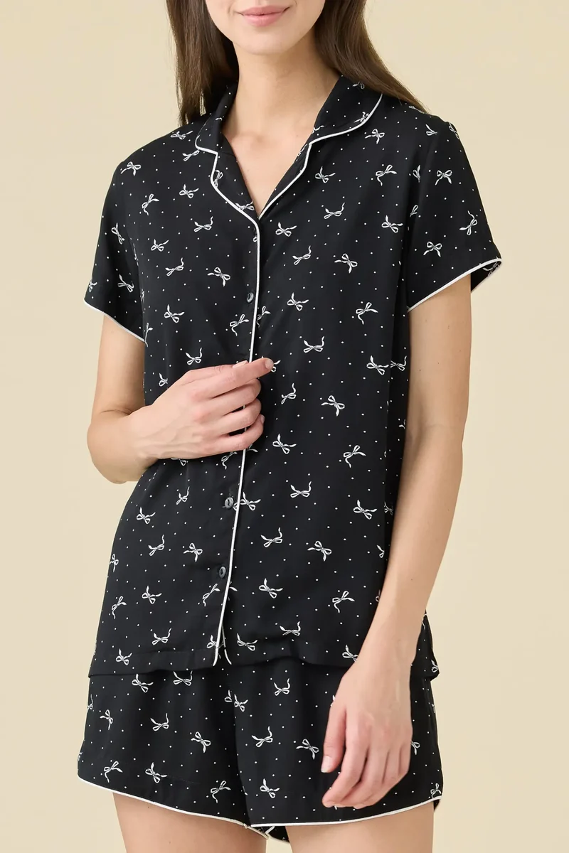 Pigiama Donna Corto Aperto Flakes