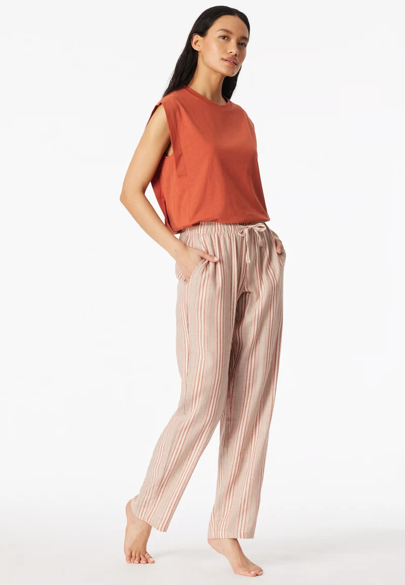 Pantaloni Stripes Misto Lino