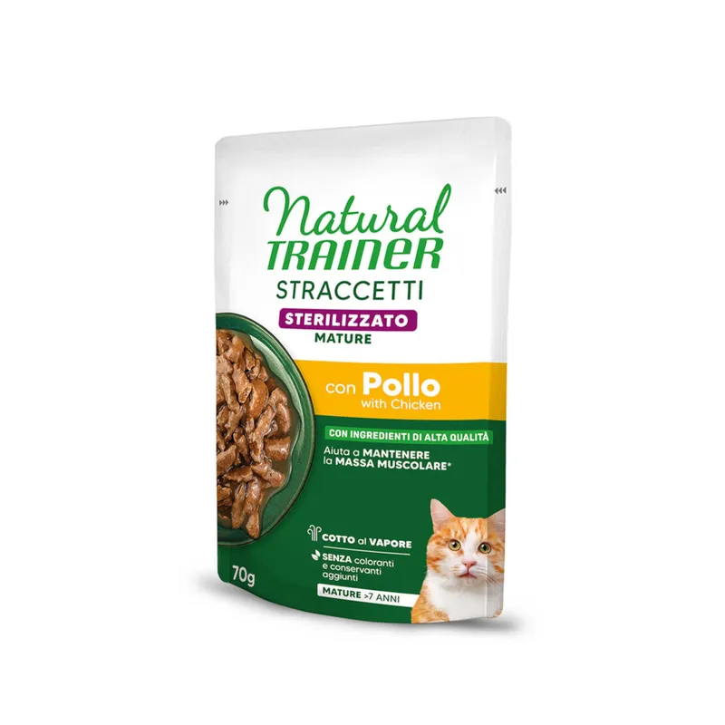 Natural Trainer Cat Mature Pollo Straccetti 70g