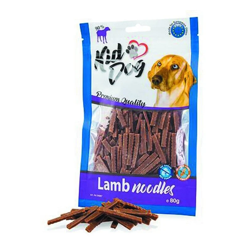 Kid Dog Tagliatelle Agnello Snack per Cani Piccoli e Gatti Strisce Morbide 80g
