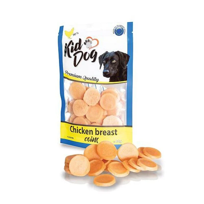 Kid Dog Snack in Dischetti al Petto di Pollo Snack Morbidi per Cani 80 g