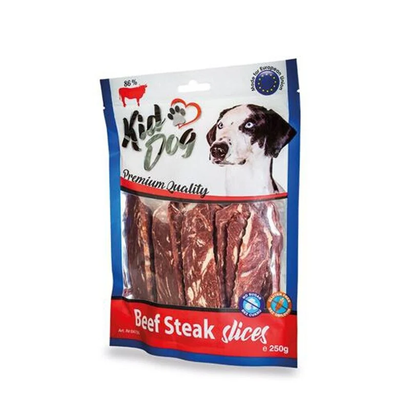 Kid Dog Filetti di Manzo Essiccati Snack per Cani a Base di Carne di Manzo 250 g