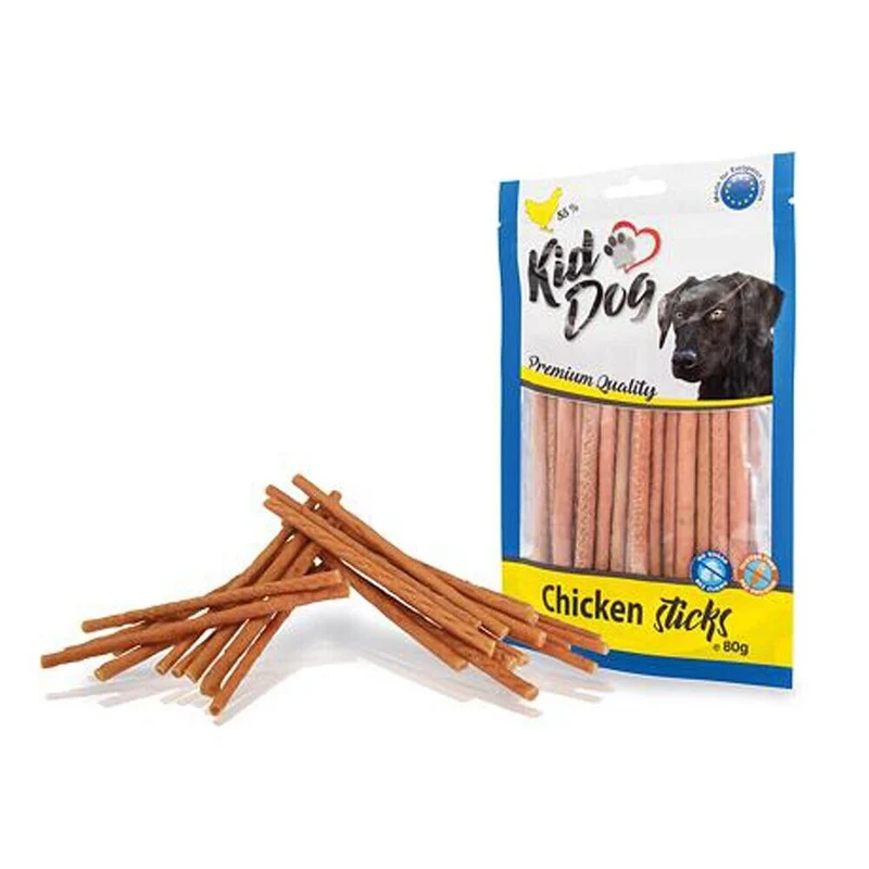 Kid Dog Bastoncini Extra Sottili di Pollo Snack per Cani Sticks di Pollo 80 g