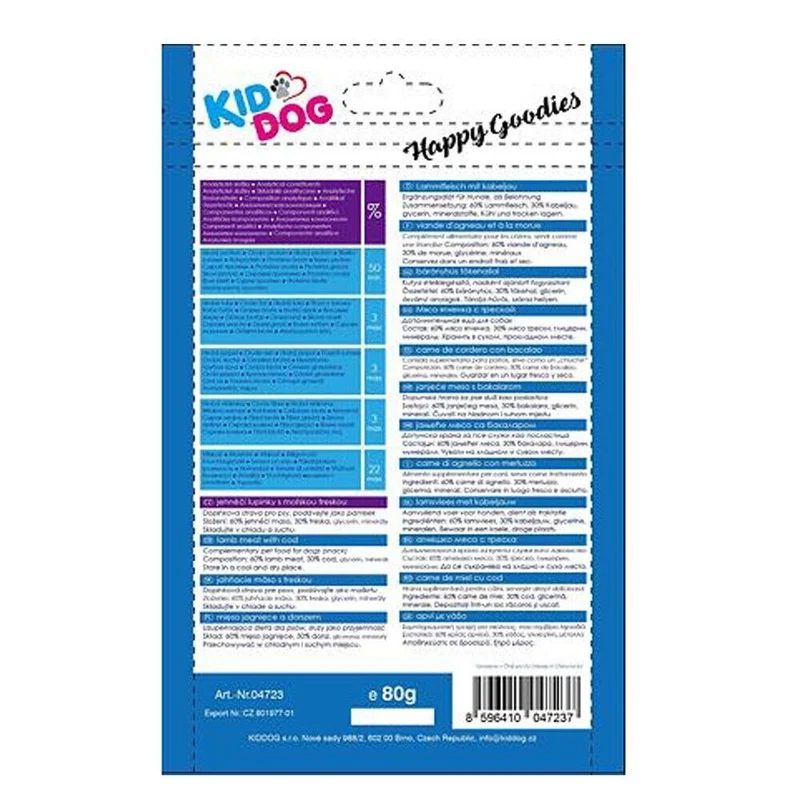 Kid Dog Flakes Agnello e Merluzzo Snack per Cani Fiocchi Morbidi per Cani 80 g