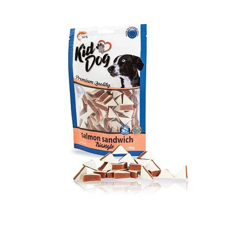 Kid Dog Triangoli Sandwich Salmone e Merluzzo Snack per Cani Bocconcini 80 g