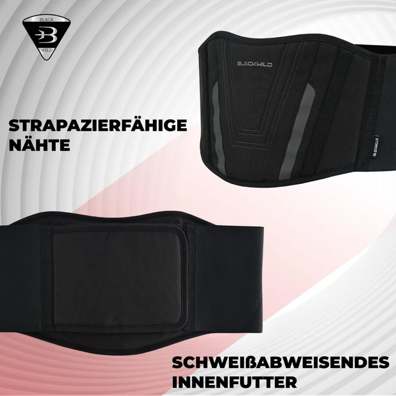 BLACKWILD Fascia Lombare Supporto Schiena - Cintura Lombare Per Moto | Regolazione della Fascia Schiena per Uomini e Donne, Fascia Lombare Riscaldante