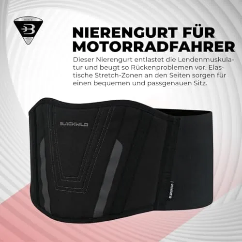 BLACKWILD Fascia Lombare Supporto Schiena - Cintura Lombare Per Moto | Regolazione della Fascia Schiena per Uomini e Donne, Fascia Lombare Riscaldante
