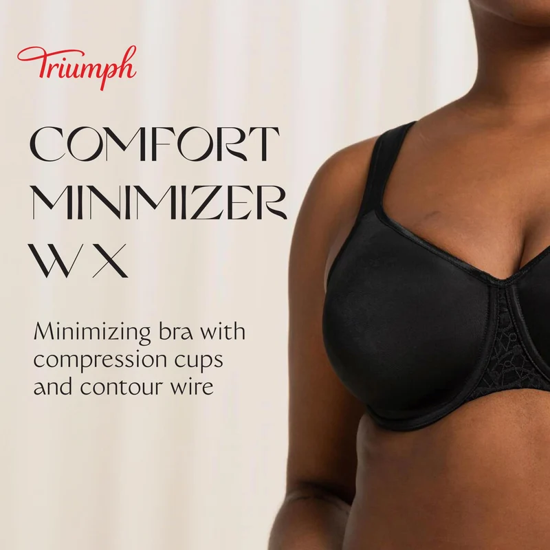 Triumph Donna Comfort Minimizer W X, Bra, BLACK, 5D