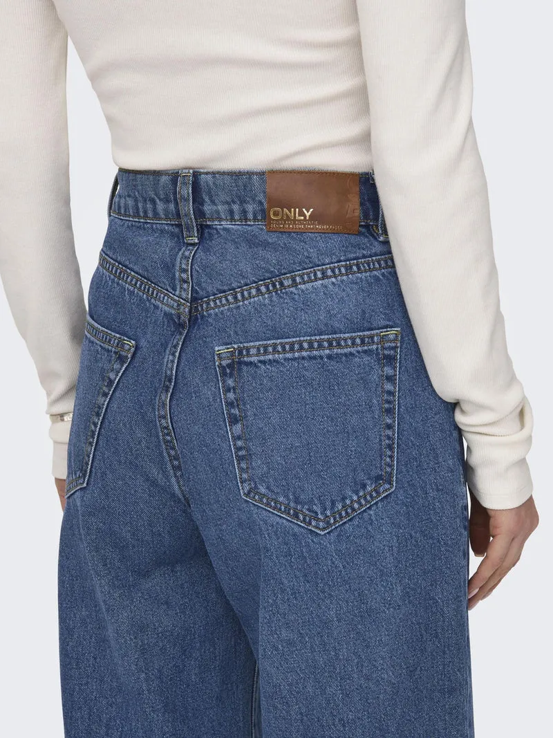 ONLY ONLHOPE Ex HW Wide DNM ADD465 Noos, Jeans da Donna, Medium Blue Denim, 25W / 30L