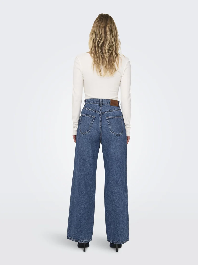 ONLY ONLHOPE Ex HW Wide DNM ADD465 Noos, Jeans da Donna, Medium Blue Denim, 25W / 30L