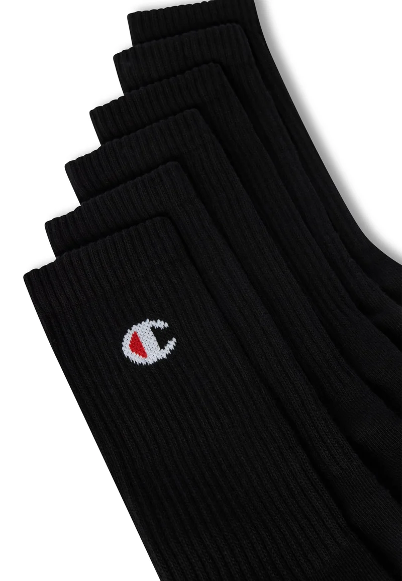 Champion Core 6PP Crew Calzini Sportivi, Unisex - Adulto, Nero, 39-42 EU