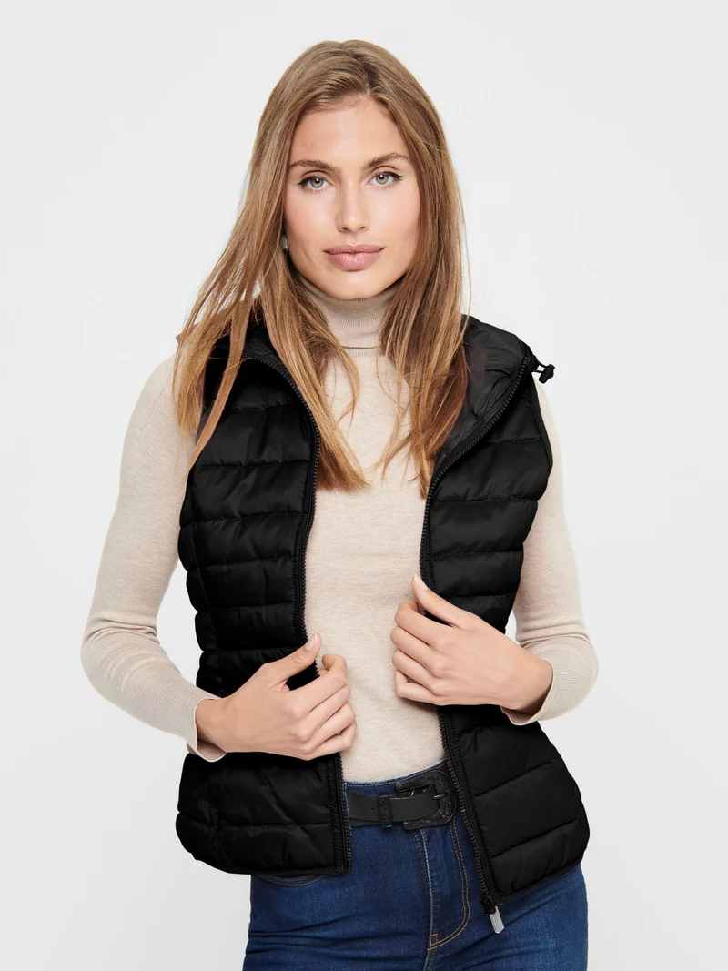 Only Onlnewtahoe Hood Waistcoat Otw Noos, Gilet Donna, Nero, M