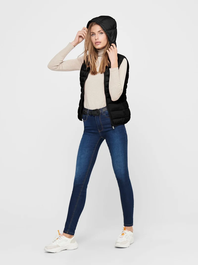 Only Onlnewtahoe Hood Waistcoat Otw Noos, Gilet Donna, Nero, M
