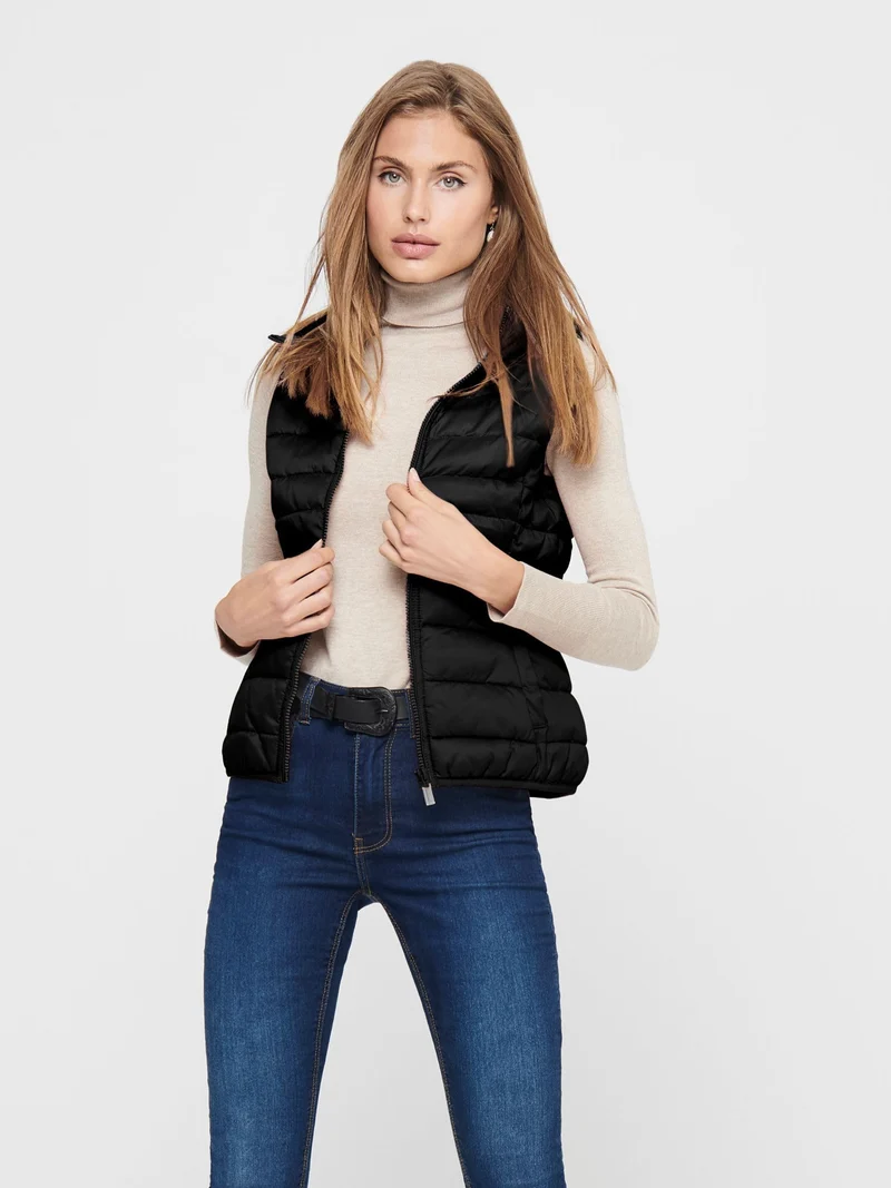 Only Onlnewtahoe Hood Waistcoat Otw Noos, Gilet Donna, Nero, M
