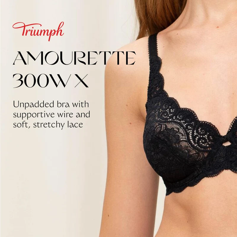 Triumph Amourette 300 W X, Reggiseno con Ferretto Donna, Nero, 4D