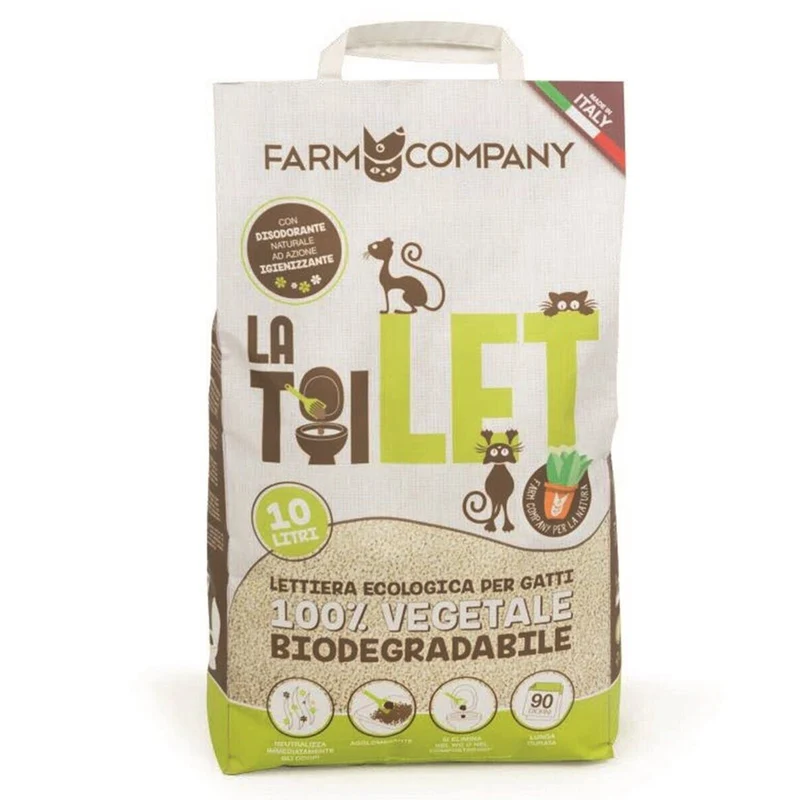 Farm Company La Toilet Lettiera Vegetale Biodegradabile per Gatti Roditori 10 lt