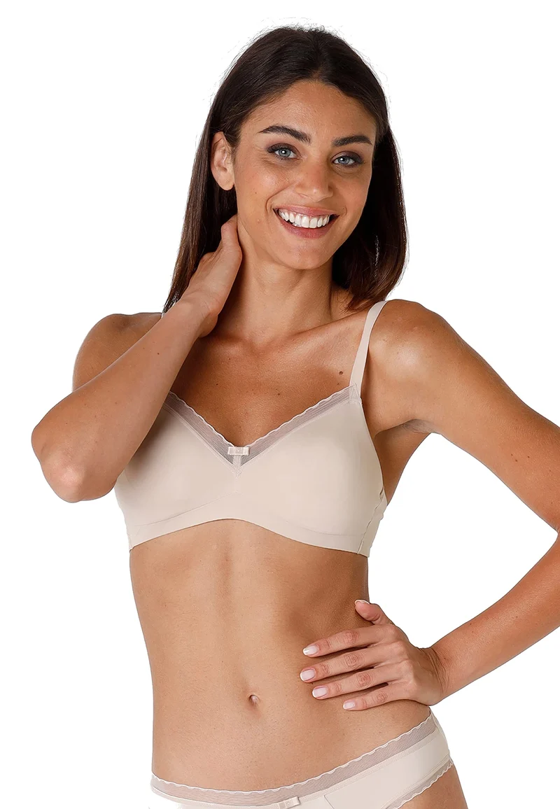 Lovable Reggiseno senza Ferretto e Coppe non Imbottite Preformate in Microfibra Soft, Sostegno, Art. 027O, My Daily Comfort Donna