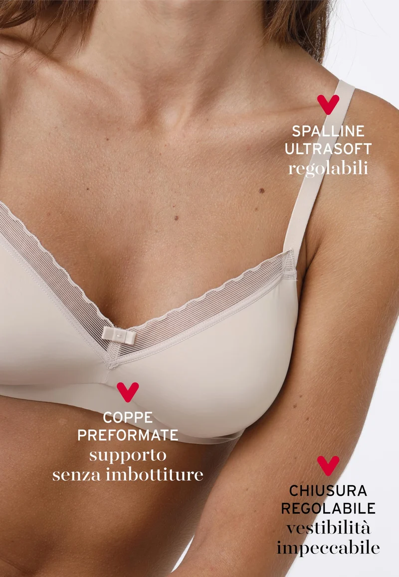 Lovable Reggiseno senza Ferretto e Coppe non Imbottite Preformate in Microfibra Soft, Sostegno, Art. 027O, My Daily Comfort Donna
