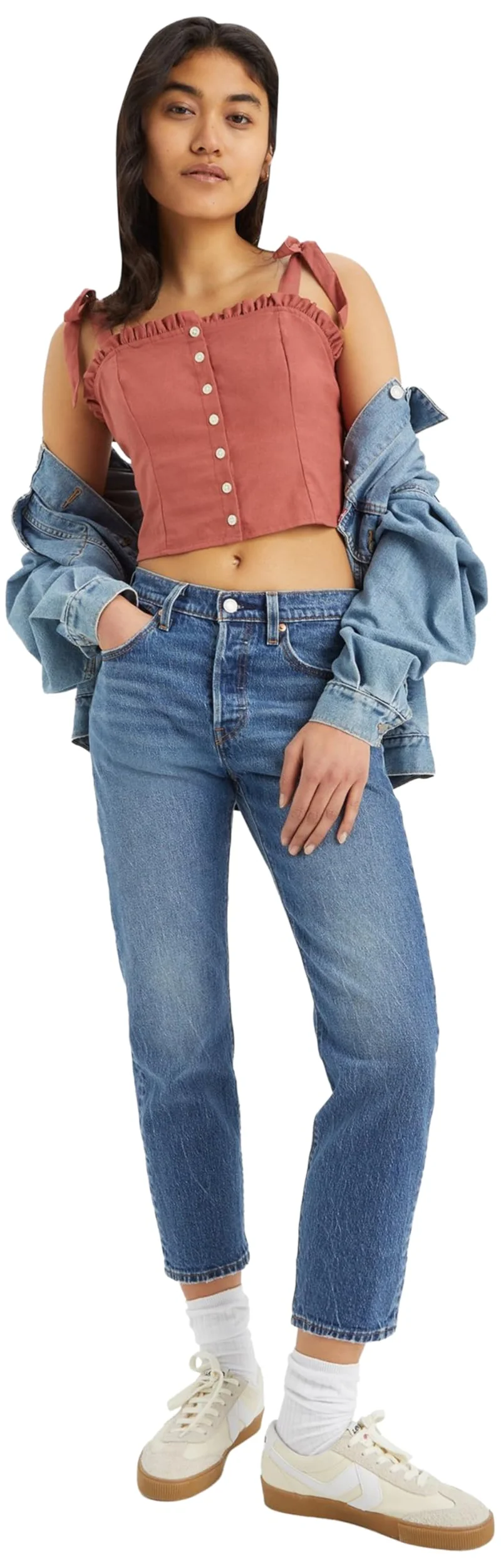 Levi's 501 Crop, Jeans Donna, Erin Can't Wait Stre, 24W / 30L