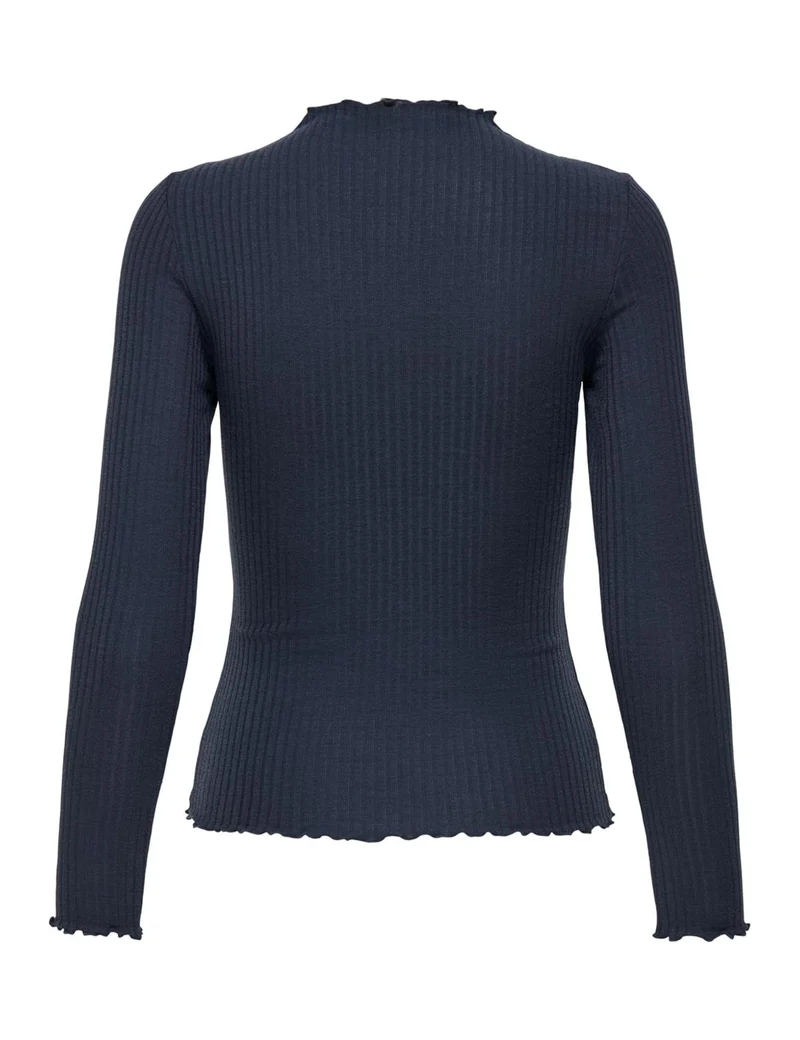 ONLY Onlemma L/S Noos Jrs-Maglietta a Collo Alto Maglia a Maniche Lunghe, Blue/Dettaglio: mélange, S Donna