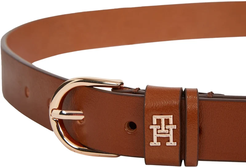 Tommy Hilfiger Donna Cintura Essential Effortless 2,5 cm Cintura in Pelle, Marrone (Cognac), 120 cm