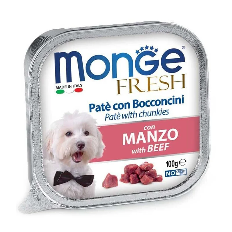Monge Fresh Paté e Bocconcini con Manzo Alimento Umido per Cani 100 g