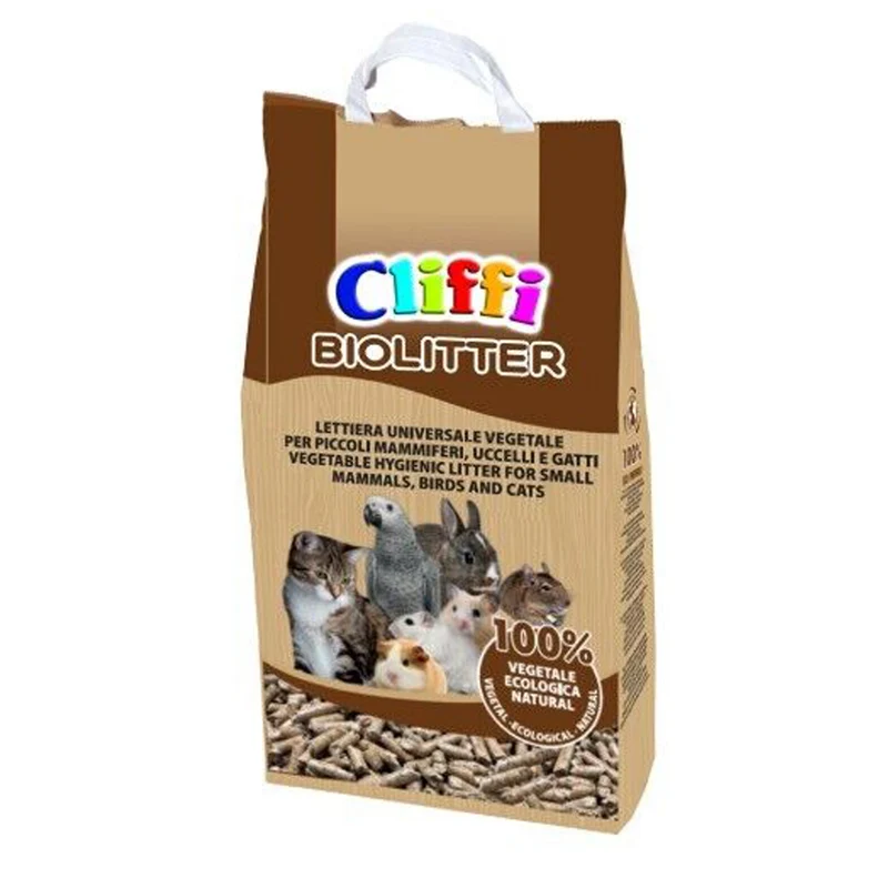 Cliffi Biolitter Lettiera Vegetale in Pellet per Conigli Roditori Uccelli 8 L