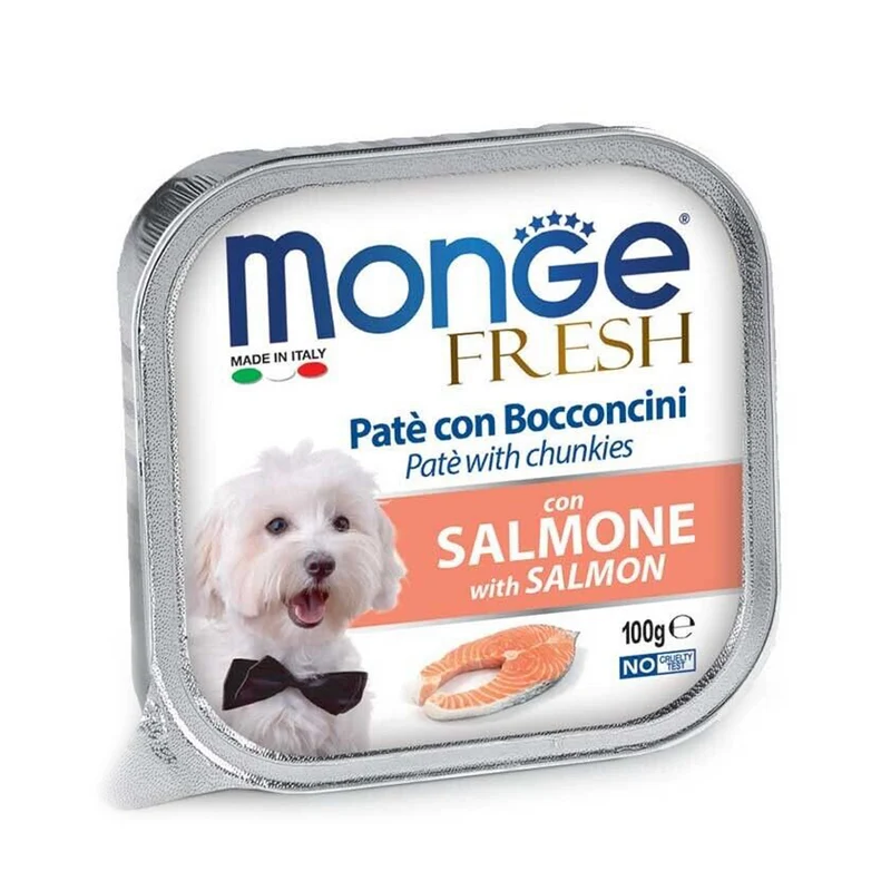 Monge Fresh Paté e Bocconcini con Salmone Alimento Umido per Cani 100 g