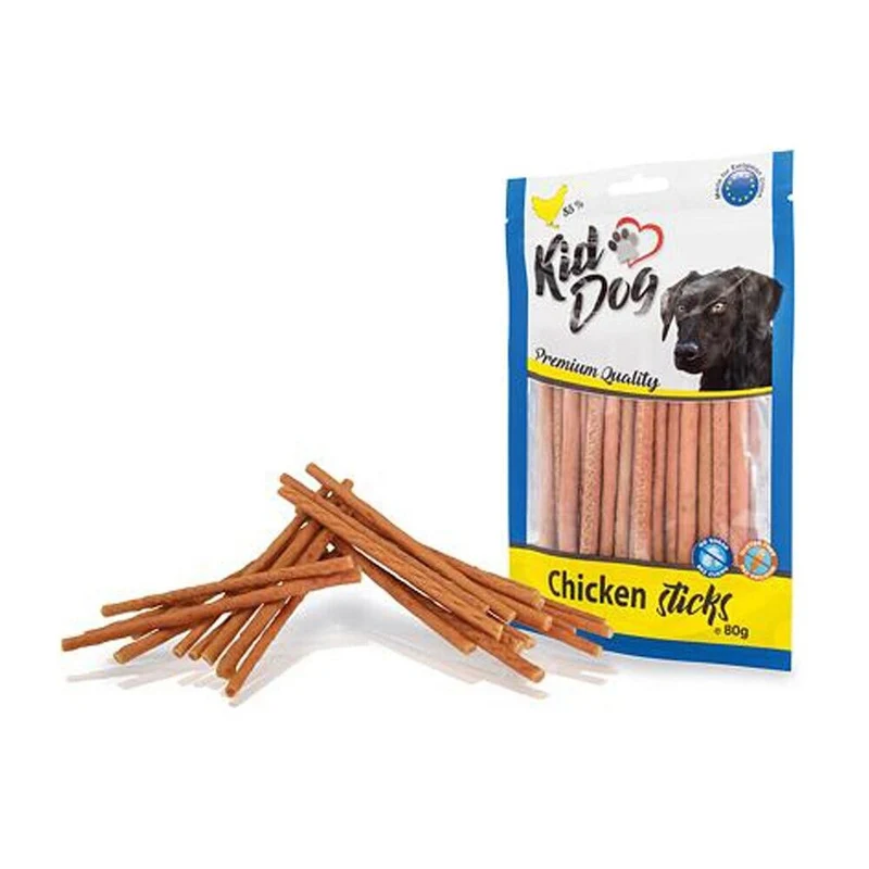 Kid Dog Stick di Pollo Snack per Cani Stick Morbidi al Pollo Snack Naturali 80g