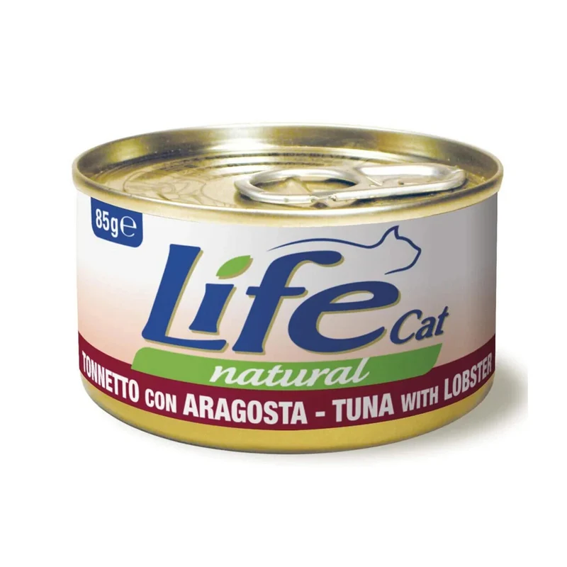 Life Cat Natural Filetti di Tonno con Aragosta 85g - Cibo Umido per Gatti